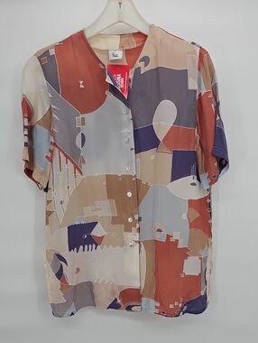 Cupro Shirt Made In Denmark Very Cool Vtg UK